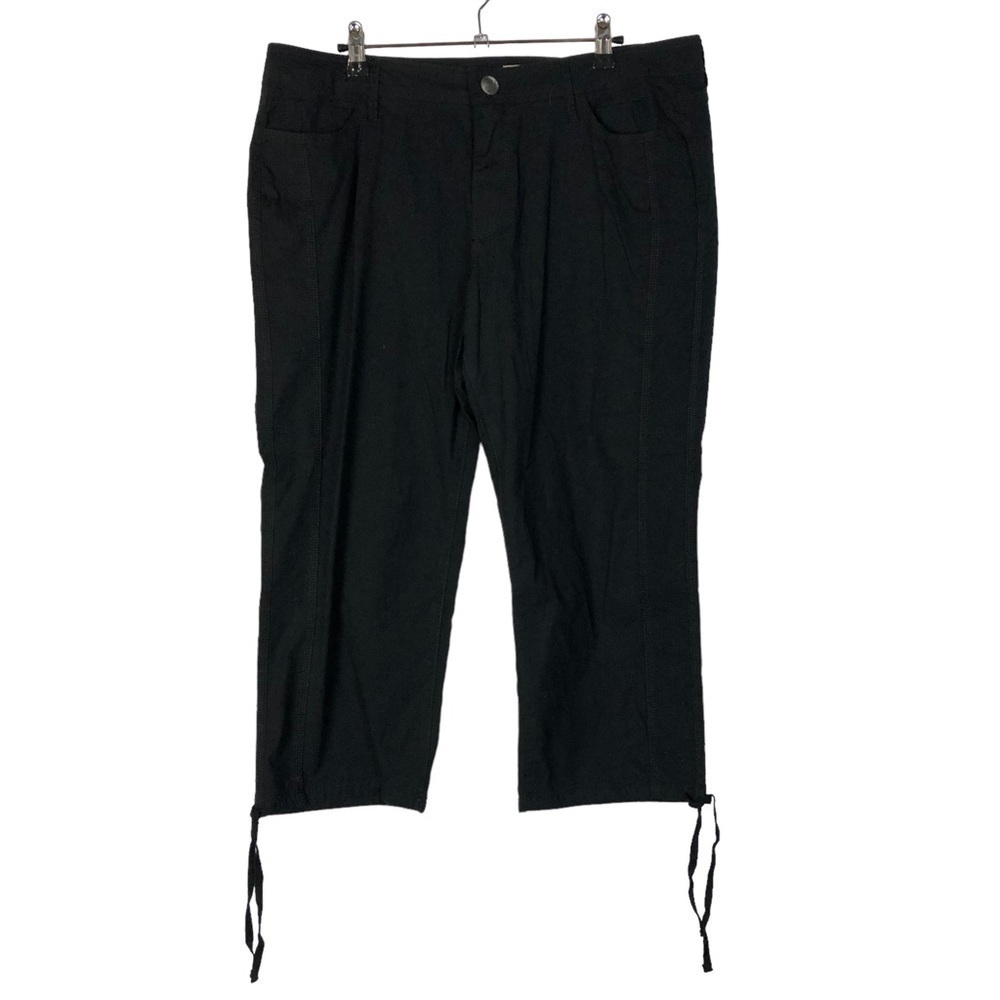 DKNY Black Y2K Tie Cuff Capri‎ Pants 14